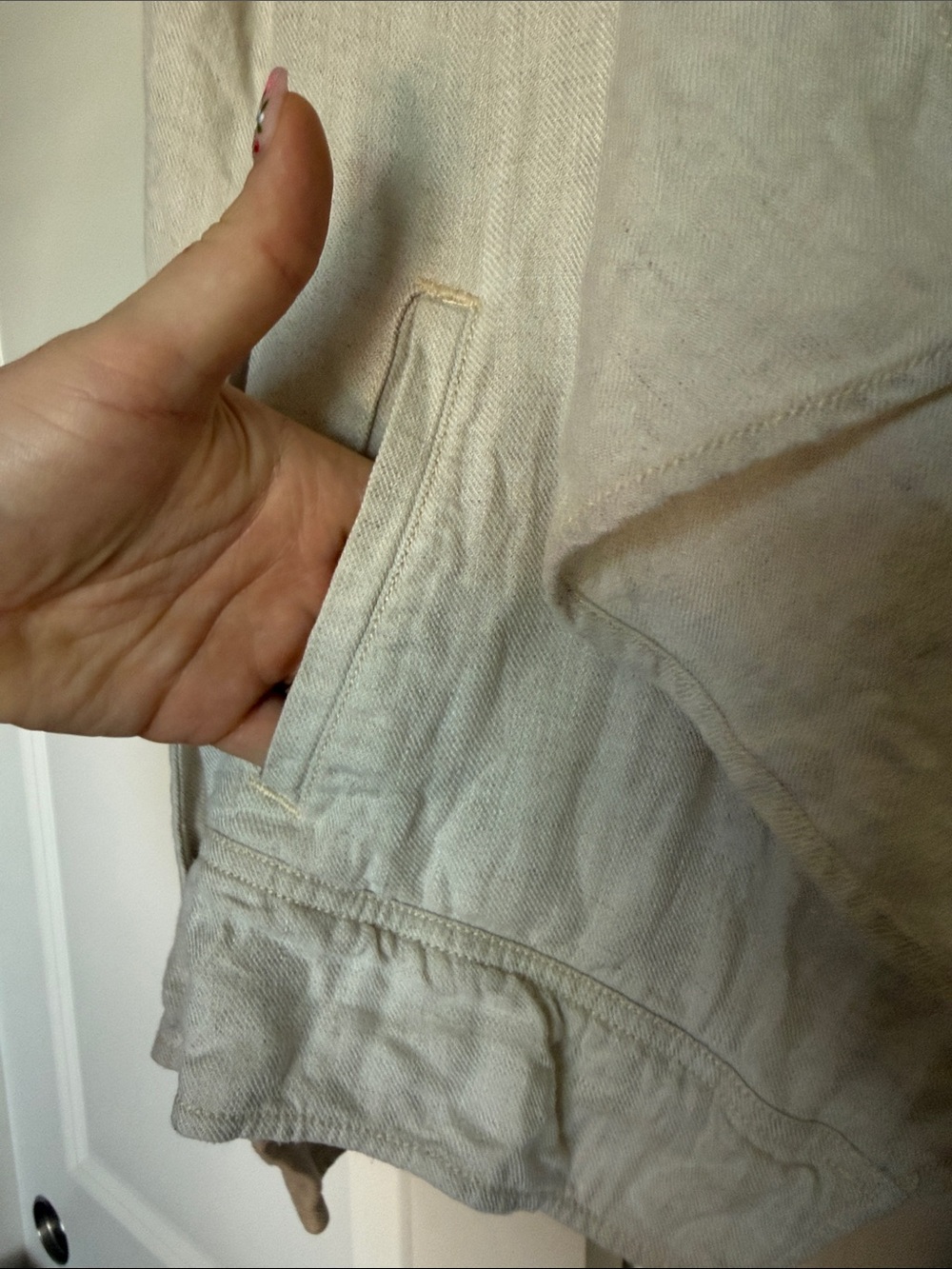 Lou & Grey Linen Open-Front Cream Jacket - Picture 4 of 5